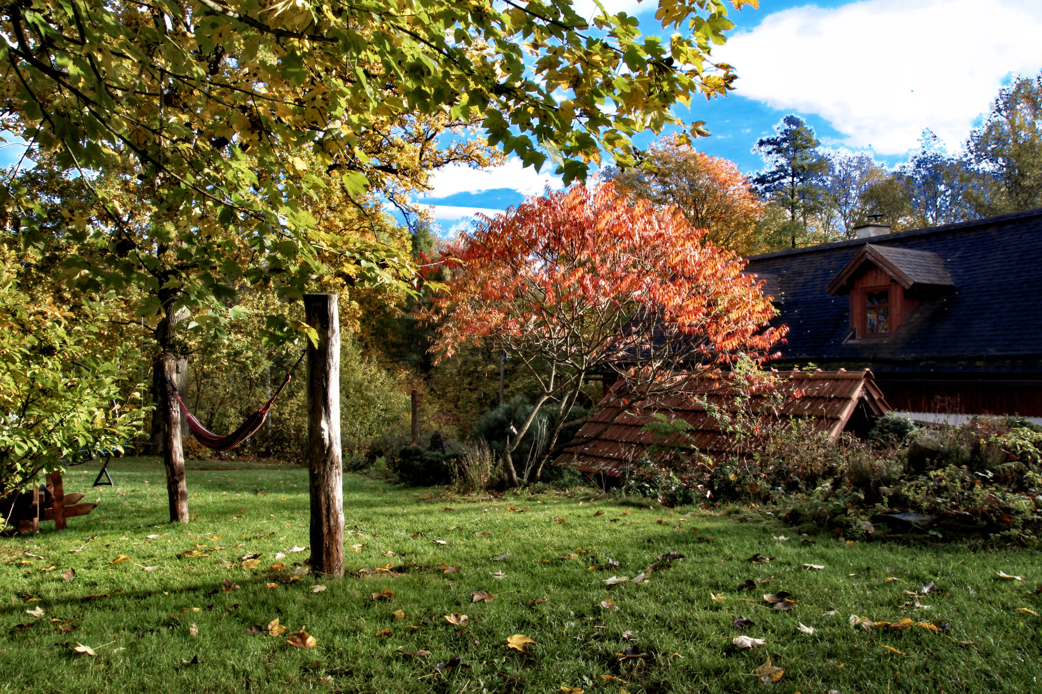 Garden TMA SEMILY with a hammock and autumn colours
